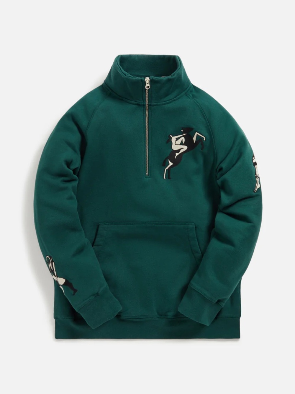 By Parra Life Experience Half Zip Sweatshirt - Pine Green, X-Large